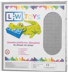 Velká stavební podložka 50×50 bodů – šedá (kompatibilní s LEGO)