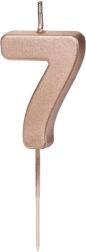 Dortová svíčka rose gold číslo sedm