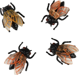 Dekorační plastové mouchy na Halloween 4 ks