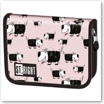 Školní penál dvouchlopňový růžový BAMBINO se psi