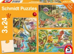 Puzzle dinosauři 3×24 dílků