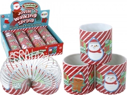 kultovní červeno‑bílá pružinka se svátečním motivem 6 cm