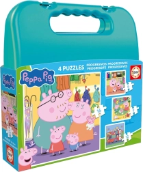 Puzzle v kufříku PRASÁTKO PEPPA 4v1 (6–16 dílků)