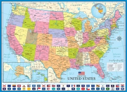 Puzzle EUROGRAPHICS Politická mapa USA 1000 dílků