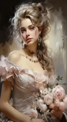 Diamantové malování dívka s růžemi 30 × 40 cm