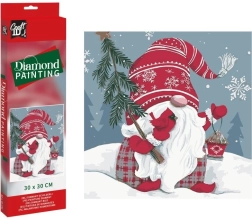 Diamantové malování Vánoční skřítek 30 × 30 cm