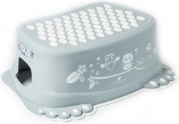 Dětské protiskluzové stupátko do koupelny se sovou – šedé