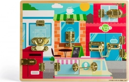 Bigjigs Toys dřevěná motorická deska se západkami a zámky