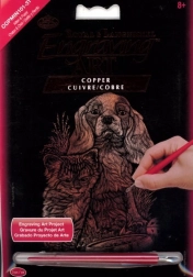 Měděný škrabací obrázek pes a kočka