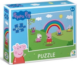 Puzzle Prasátko Peppa Duhové radovánky 60 dílků