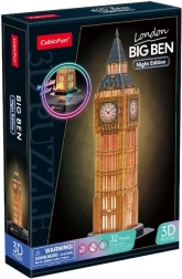 Puzzle 3D s LED noční edice: Big Ben