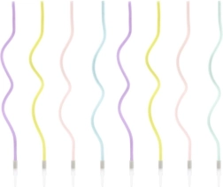 Dortové svíčky spirálové pastelové 8 ks