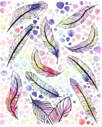 naprasovací nášivky peří – velký arch 20 × 30 cm