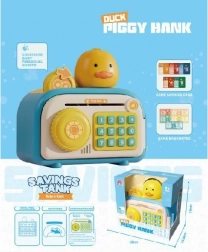 Elektronická dětská pokladnička sejf Kaczuszka s PIN a otiskem prstu