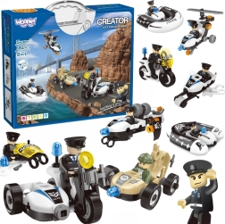 Woopie stavebnice Policejní vozidla 8 v 1 STEAM