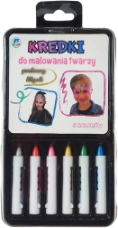Perleťové tužky na malování na obličej pro děti, sada 6 barev