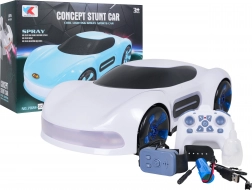 RC auto s kouřovým efektem a ovládáním ovladačem i hodinkami – bílé