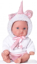 realistická panenka miminko jednorožec bílý 21 cm