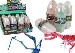 otvírací dinosauří vejce s krystalickými figurkami