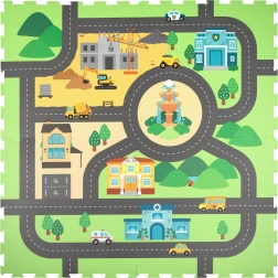 Pěnová vzdělávací podložka 120 × 120 cm – městské ulice, 4 díly HUMBI