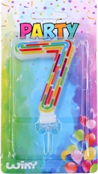 párty svíčka na dort – číslo 7, čárky