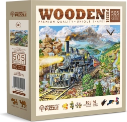 Dřevěné puzzle železnice 505 dílků WOODEN CITY