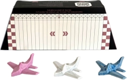 Toddleroad Hangár Marble – sada 3 ergonomických silikonových letadel s funkční krabicí