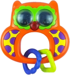 Dětské chrastítko se zvukem Baby Mix sovička oranžová