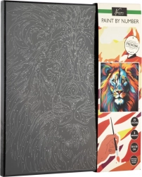 Malování podle čísel na černé plátno – lev