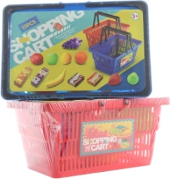 Nákupní košík s ovocem a potravinami