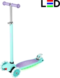 Dětská tříkolová koloběžka s LED světly NILS Fun HLB1310 fialová
