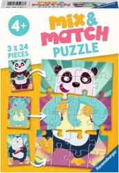 Ravensburger Mix & Match – legrační zvířátka, puzzle 3×24 dílků