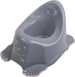 Hrající dětský nočník s protiskluzem Sova šedý