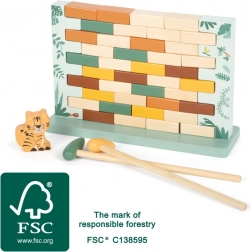 malá foot vratká zeď safari – dřevěná balanční hra