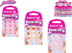 Glamour sada nalepovacích nehtů pro děti, 12 ks