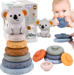 Woopie Baby vzdělávací pyramida a kousátko Koala 2 v 1