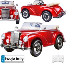 Elektrické autíčko MERCEDES 300S s lakem, rádiem a dálkovým ovládáním – Červená