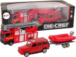 Sada Hasičských Vozidel s Nafukovacím Člunem