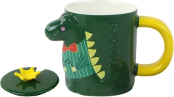 Hrnek se zeleným dinosaurem s víčkem 400 ml