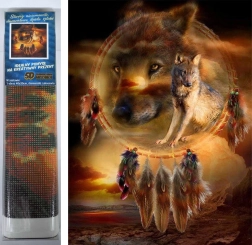 Diamantové malování Lapač snů s vlky 30x40 cm