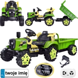 Elektrický traktor s přívěsem pro děti – Zelená