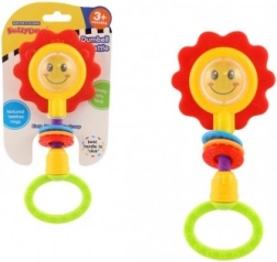 chrastítko a kousátko ve tvaru květiny, plast, 8 × 19 cm, od 3 měsíců