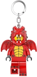 Lego minifigures červený drak – svítící přívěsek na klíče s led světlem