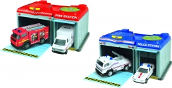 Přenosná stanice s 2 kovovými auty