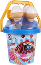Sada na písek zmrzlina – modrý kbelík