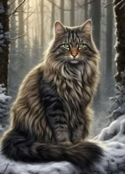 Diamantové Malování Kocour v Lese 30x40cm