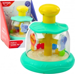 Hračka Bąček Karusel se Zvířátky a Kuličkami Zelená