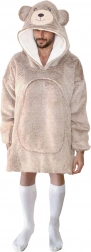 Hřejivá nositelná deka s kapucí COZY NOXXIEZ medvěd pro teenagery a dospělé