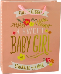 Dárková taška na narození pro holčičku 32 x 26 x 12 cm