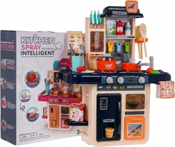 Dětská kuchyňka s osvětlením, zvuky, tekoucí vodou a párou, 42 dílů